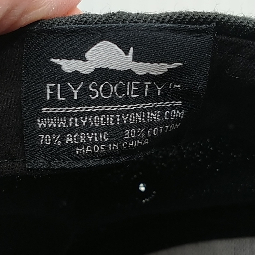 FLY SOCIETY New Classic Black Snapback Hat/Cap - Picture 6 of 7